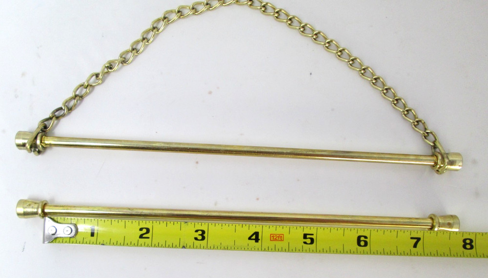 Vintage Brass Chain Style Bell Pull Hardware Hanger Embroidery 2pc 8" fits 7"