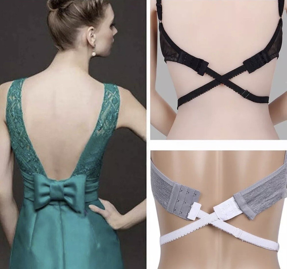 6 pairs Backless Low Back Bra Strap Converter Extender Adapter Adjustable Hooks