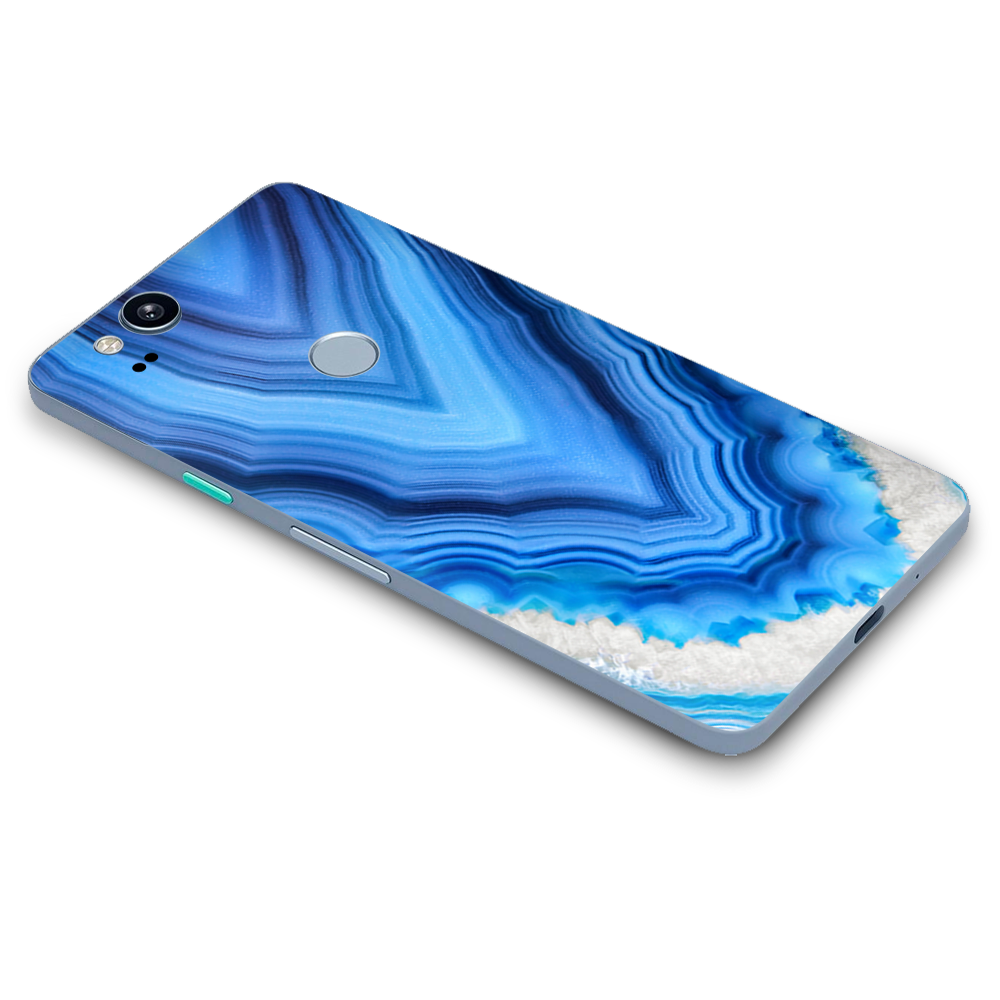Google Pixel 2 Skins Decal Wrap Crystal Blue Ice Marble