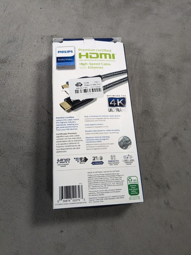 Philips 4ft Premium High Speed HDMI Elite Cable with Ethernet