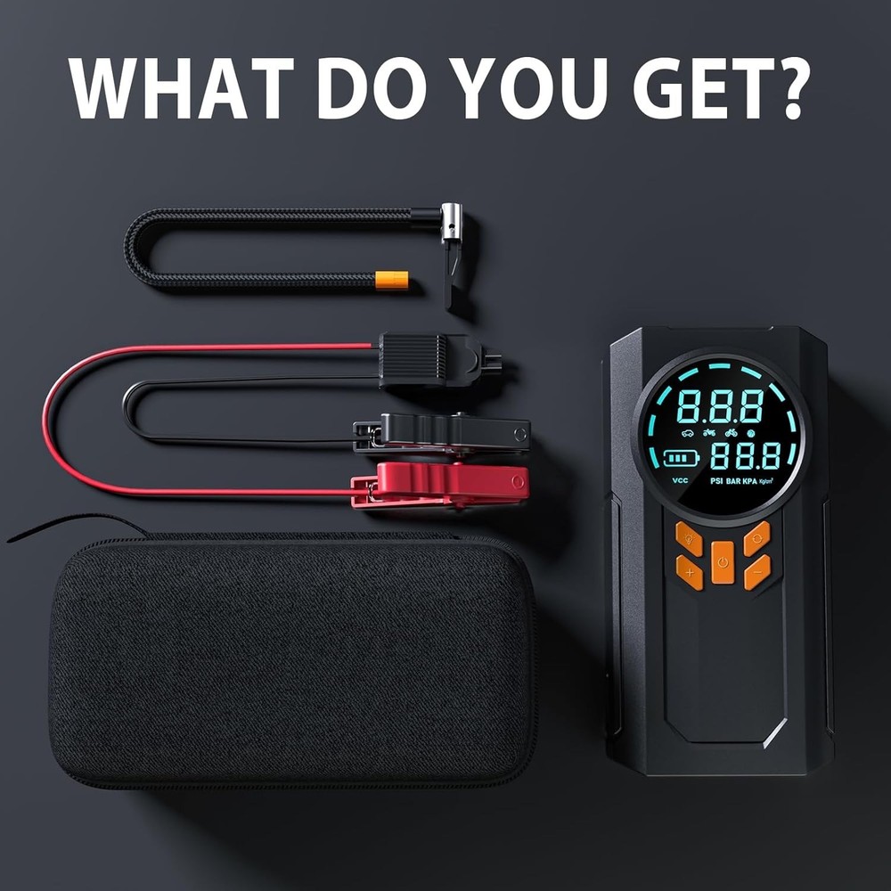 5000A Jump Starter with Compressor - Ultimate Emergency Backup Solution