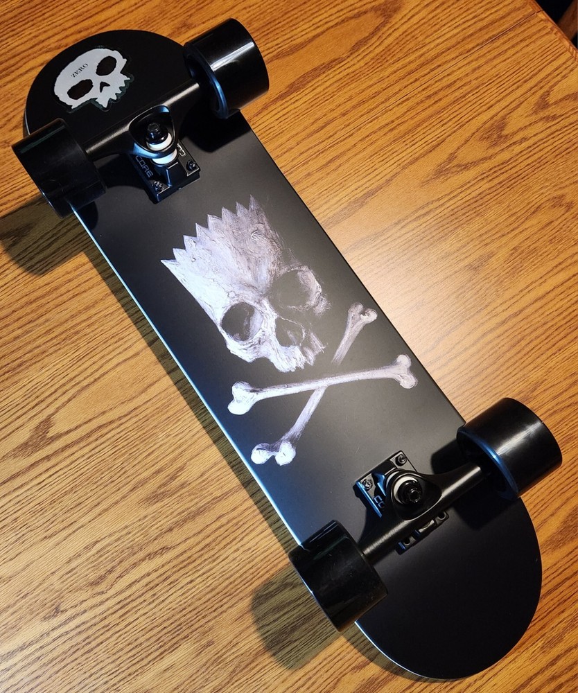 ZERO Skateboards Black Bart "BONES" Simpson 32" Double Kick,+Xtra Wheels n Grip.