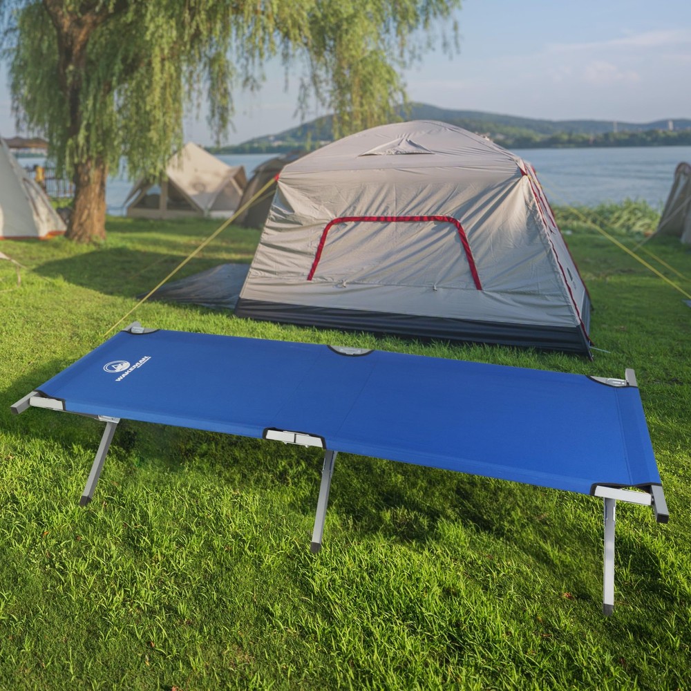 Camping Cot - Portable Folding Camp Bed - 600D Sleeping Cot for Adults with S...