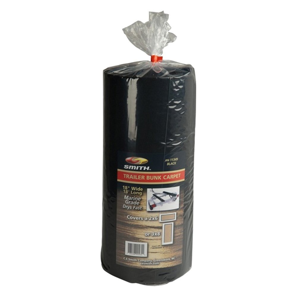 C.E. Smith 11349 - 18' L x 18" W Black Polyester Bunk Roll Carpet