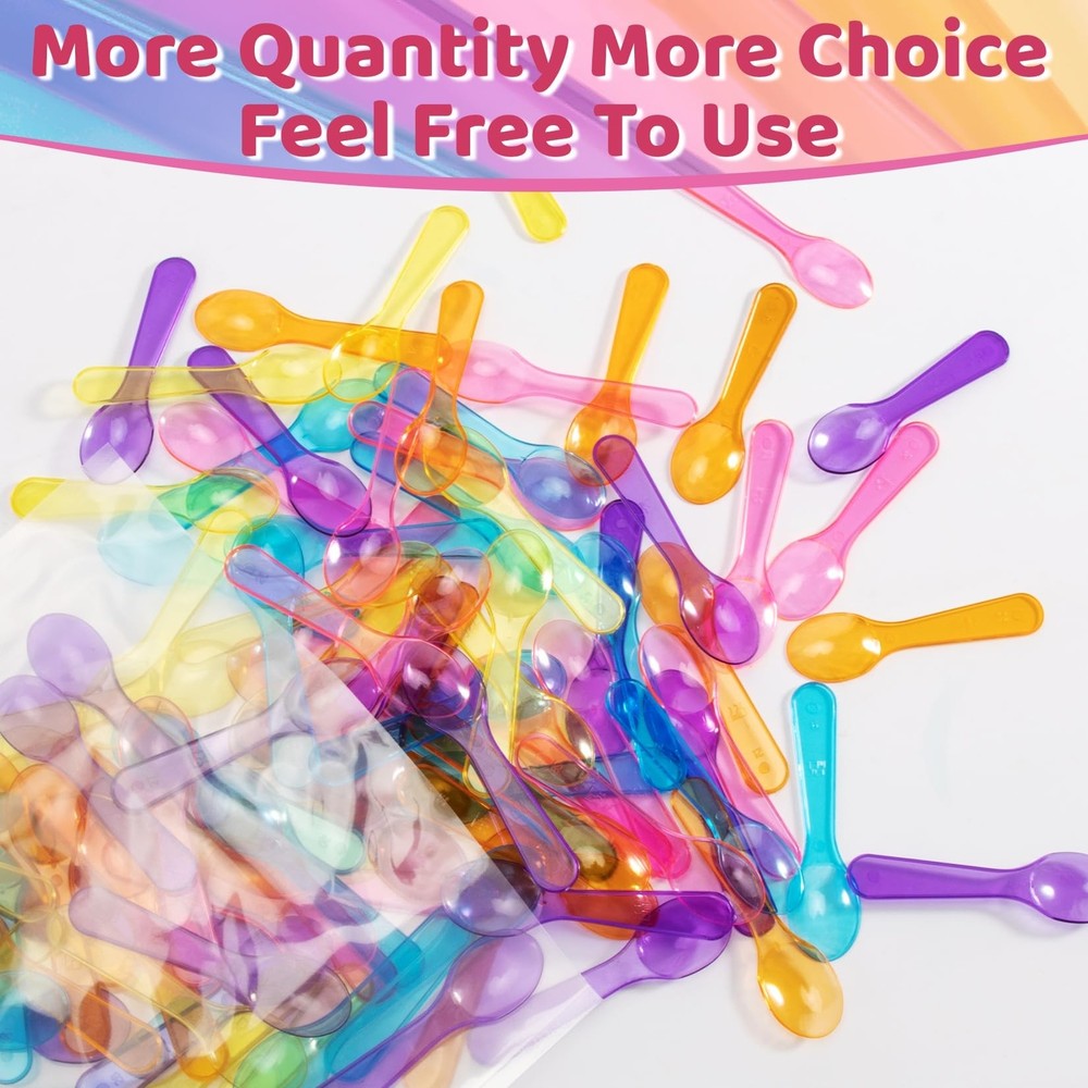 Mini Spoons - 100PCS Dessert Spoons Plastic Disposable Cutlery Small Plastic ...