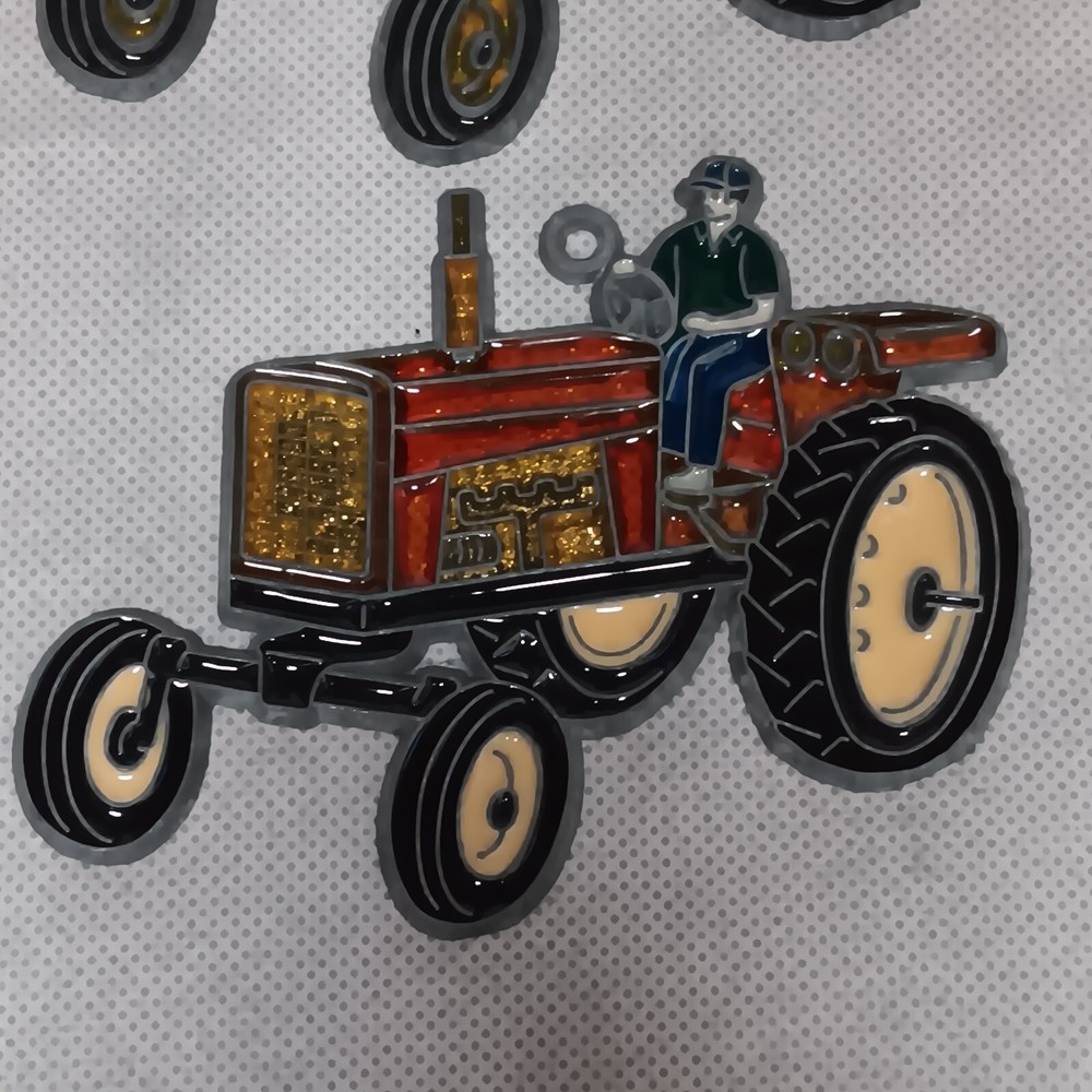 Suncatcher Tractor Ornaments 2 Green Orange