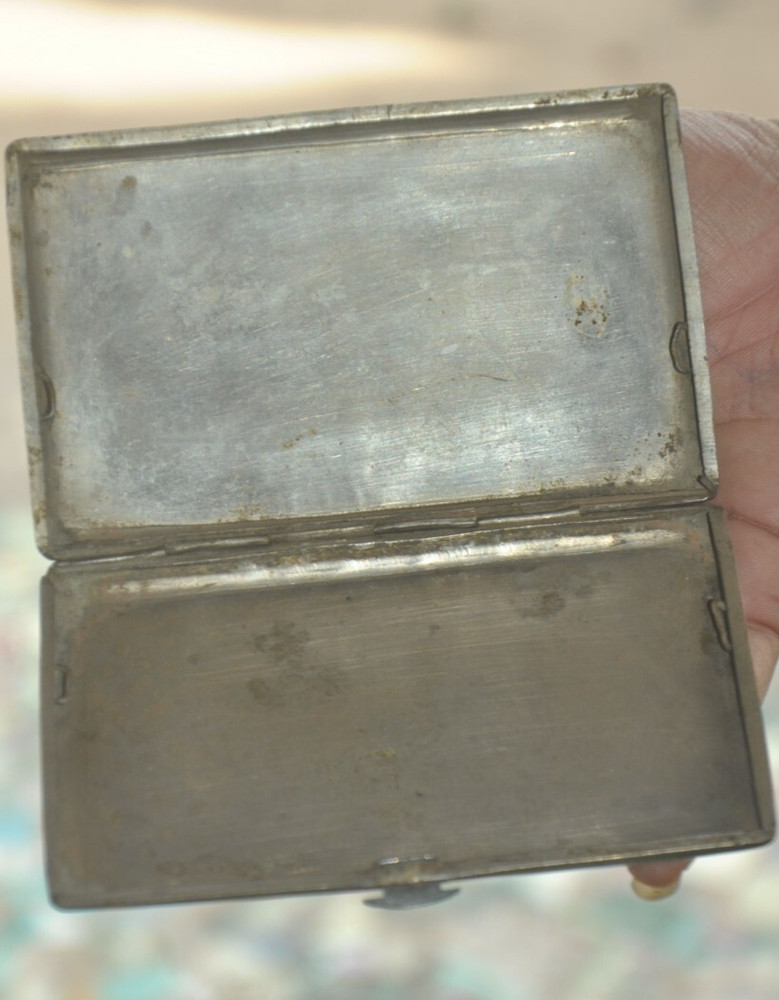Vintage Brass India Old Map & Bird Engraved Cigarette Box/Case