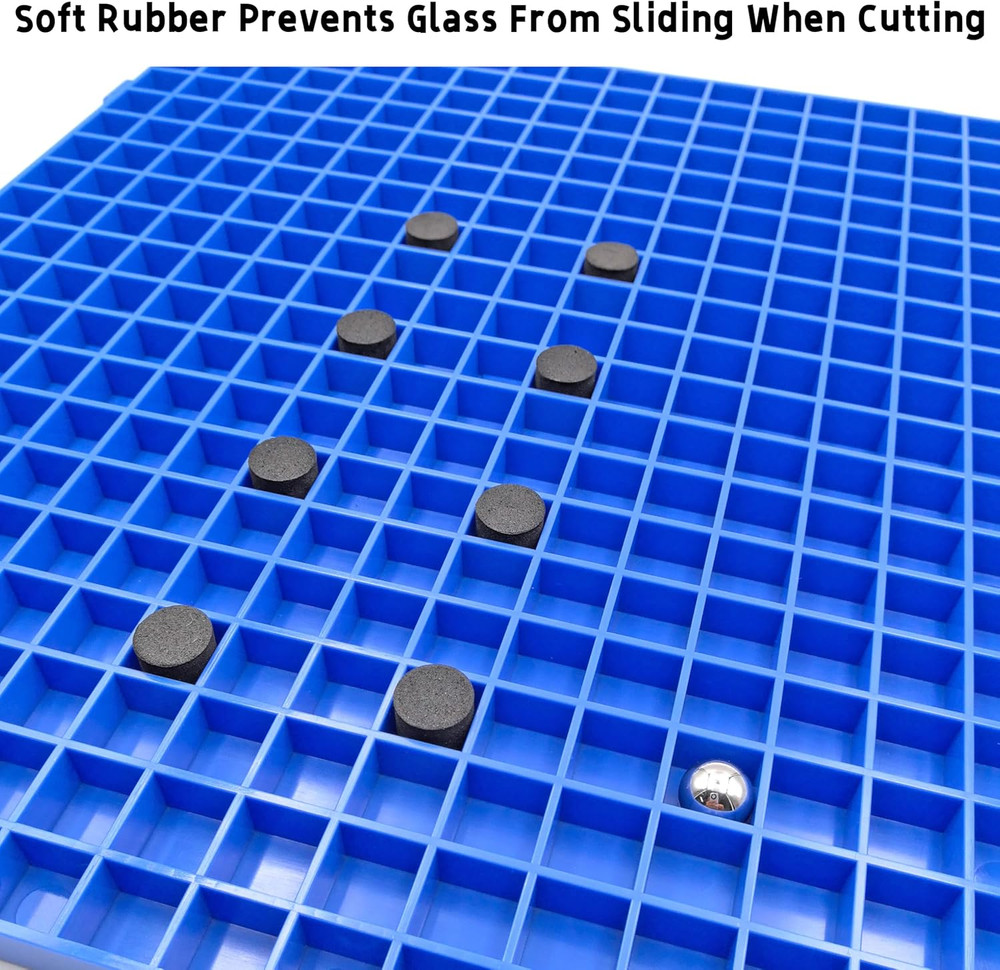 Stained Glass Cutting Mat, Solid Bottom Plastic Grid, Blue, 1 Pack