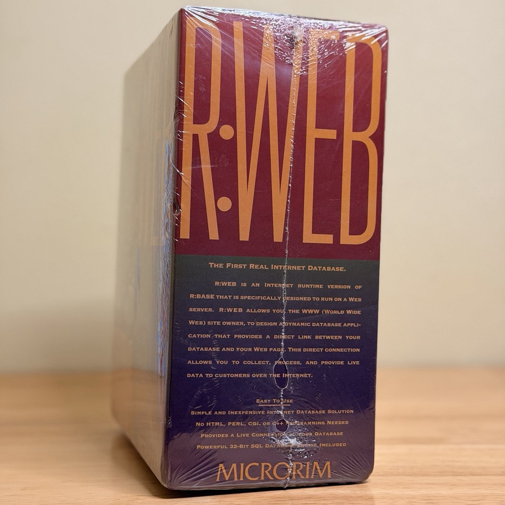 NEW 1995 Microrim R:WEB Internet Database Solution Includes R:BASE 5.5 ⚠️SEALED