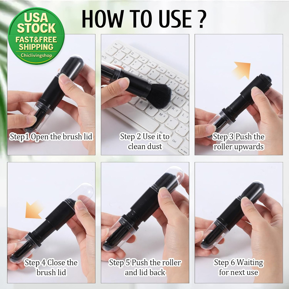 4 Pack Mini Duster Brush Kit Nylon Bristles anti Static Cleaning Tools