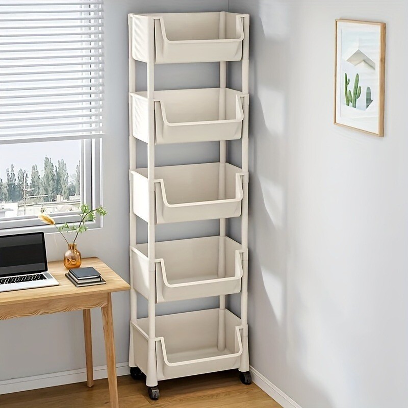 White Multi-layer Rolling Storage Cart for Spas & Salons
