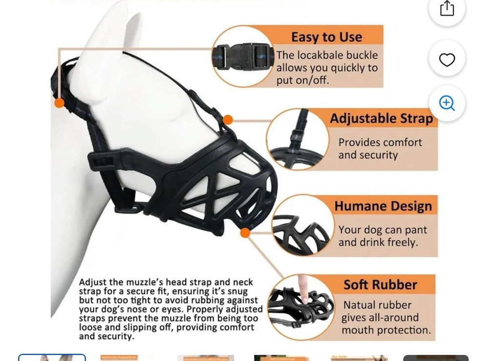 Dog Basket Muzzle Medium Humane Anti Bite Training Muzzle