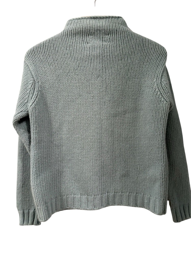 Pendleton Lambswool/Angora Teal Blue Cable Turtleneck Mock Pullover Sweater M