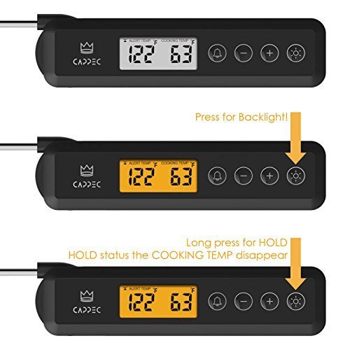 Cappec Instant Meat Thermometer With Target Setting Alert and Backlight