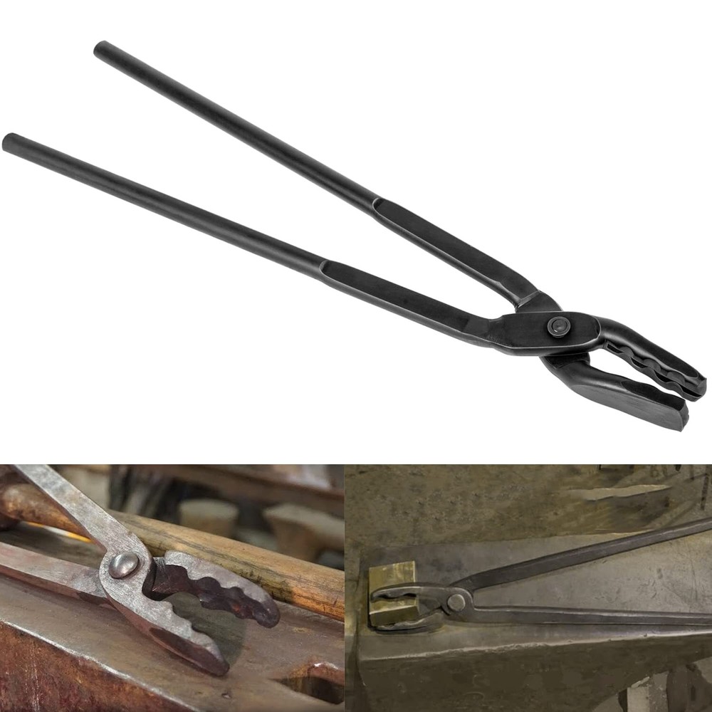 16" Wolf Jaw Blacksmithing Tongs Multipurpose Forge Tool For Beginner
