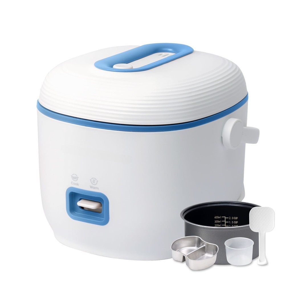 Non-Stick Mini Rice Cooker, 1 Cup-2 Cup, Blue