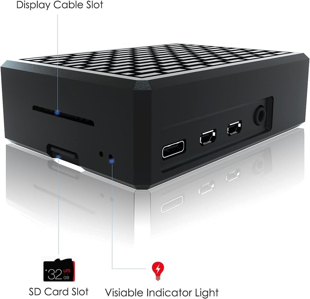 Raspberry Pi 4 Case, Aluminiun Raspberry Pi Case Passive Cooling with Heatsin...