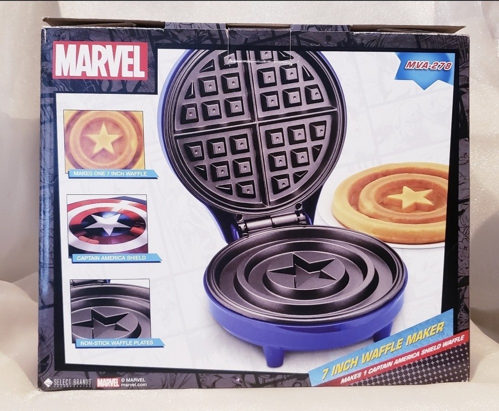 Marvel Captain America Waffle Maker Blue NEW