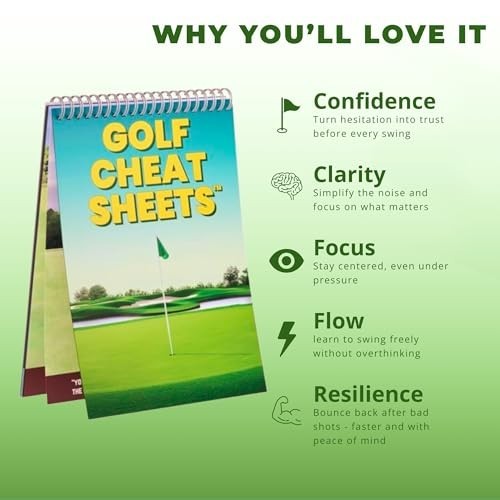 Waterproof Golf Cheat Sheets - 175+ Tips Pocket Guide for Beginners & Mid-Handic