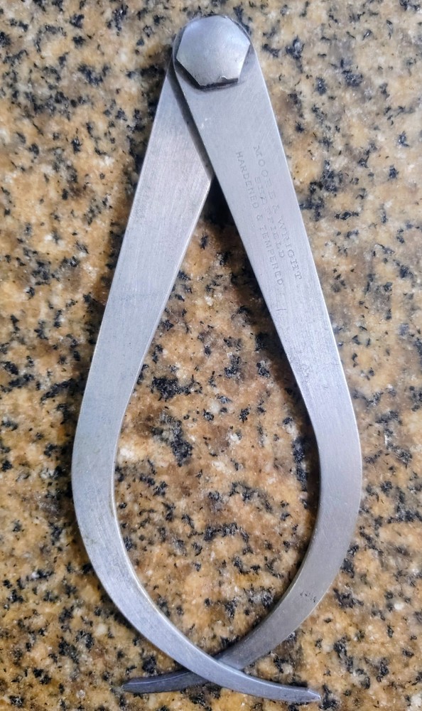 🗽 VINTAGE  MOORE & WRIGHT 9"  ID / OD CALIPER  MACHINIST/TOOLMAKER