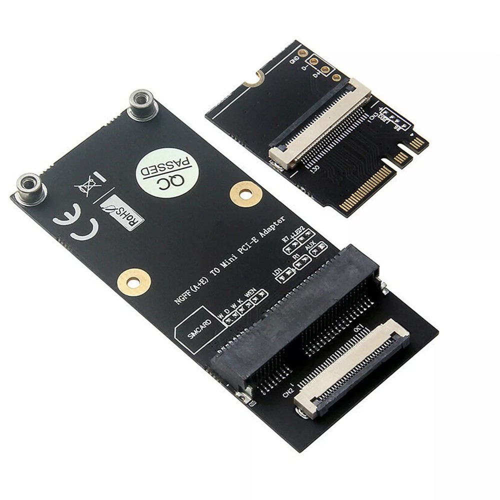 Black M.2 (NGFF) key A/E/A+E to Mini PCI-E Adapter with FFC Cable Case