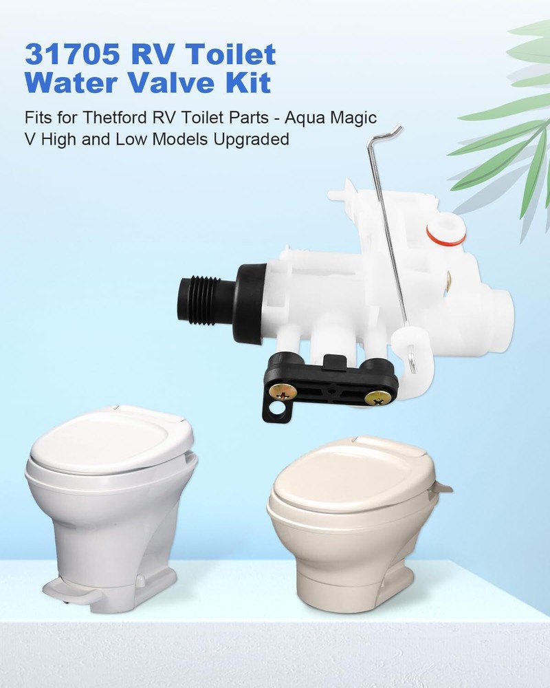 Upgraded Thetford Aqua Magic V Toilet Water Valve Replacement For RV Part# 31705