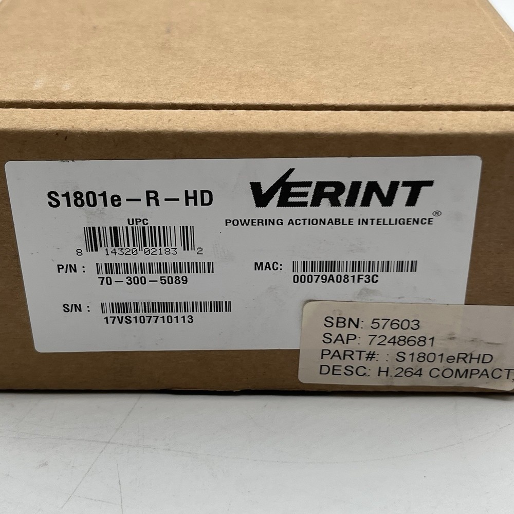 NEW IN BOX!! Verint Video Decoder IP Streams/HDMI Display - S1801E-R-HD