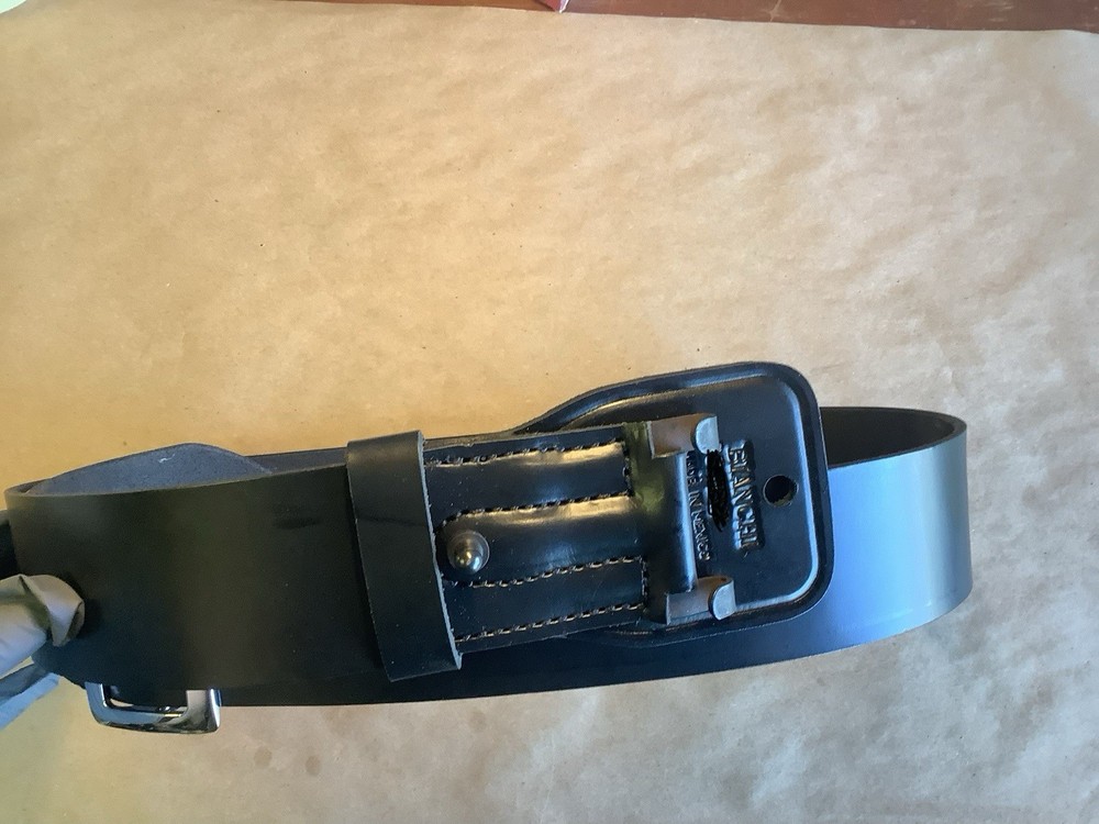 Bianchi B2 Plain Black Leather Sam Browne Belt 34