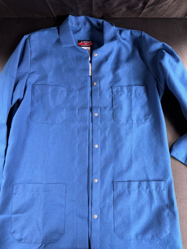 Bulwark Workrite Lab Coat FR Nomex Size L Royal Blue
