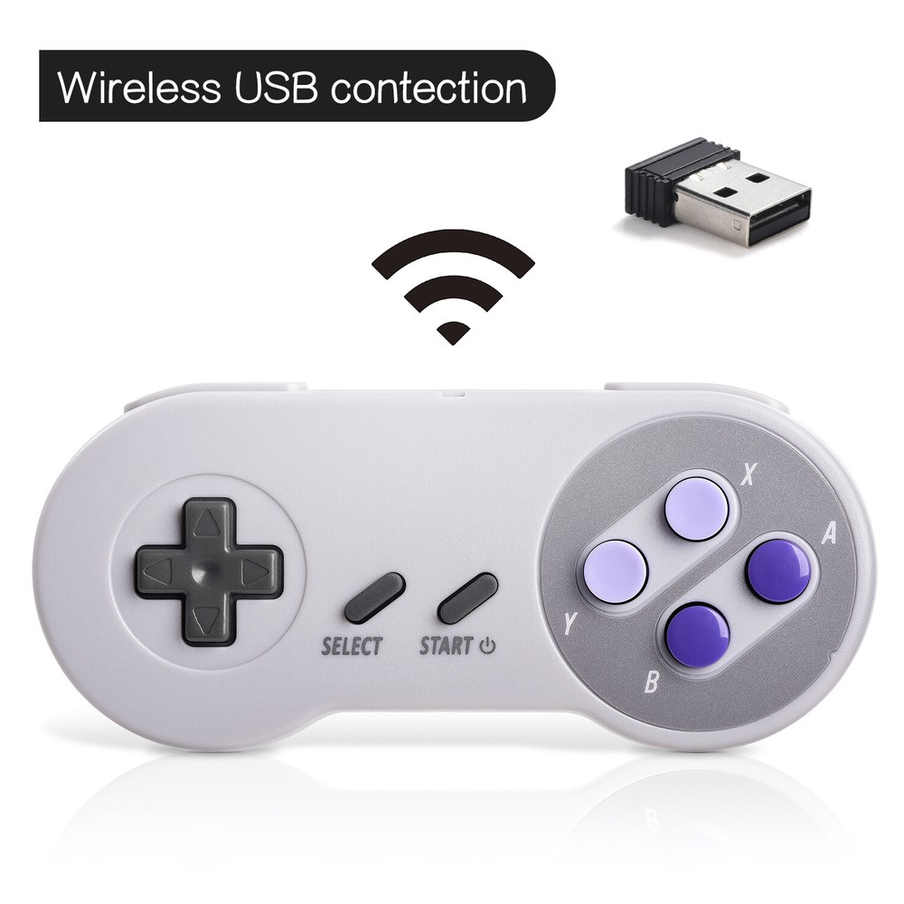 2x Wireless Classic USB SNES Controller Joypad For PC / MAC Super Nintendo Games