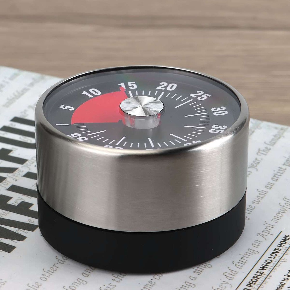 Mechanical Kitchen Timer 60min Countdown Cooking Visual Magnetic Alarm Reminder