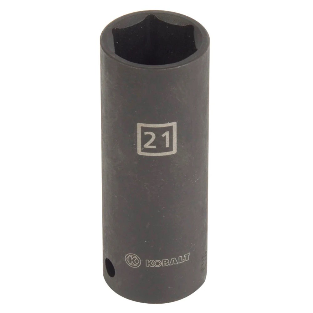 KOBALT 1/2" DRIVE 6PT Deep IMPACT SOCKET 21mm  338067