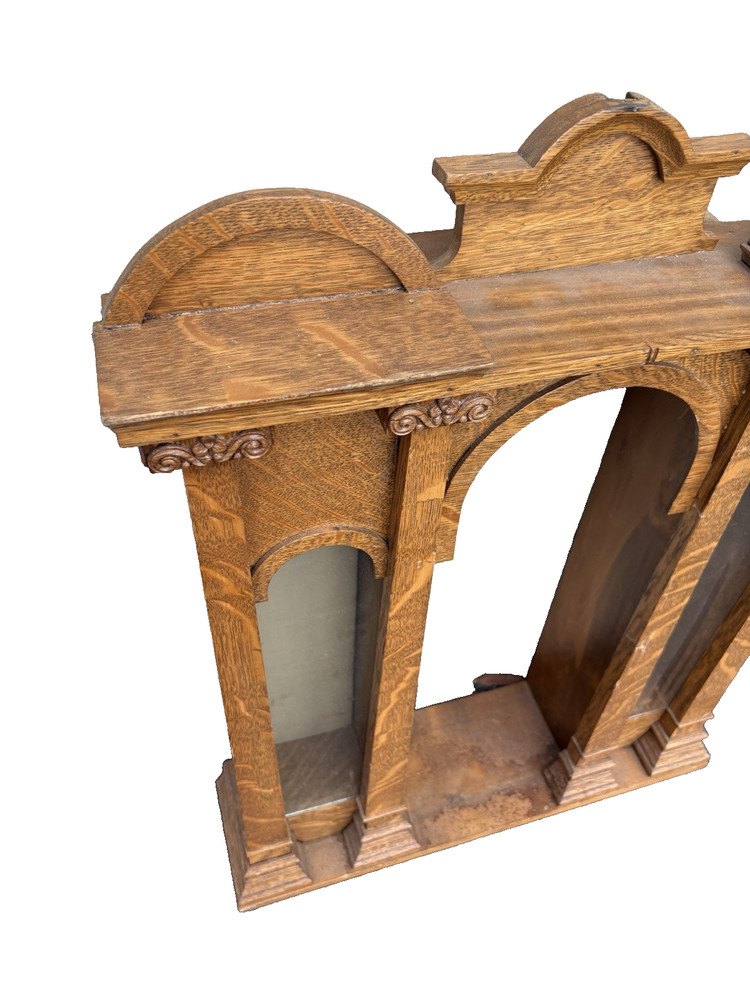 67005 Antique Oak Whatnot Wall Shelf Curio