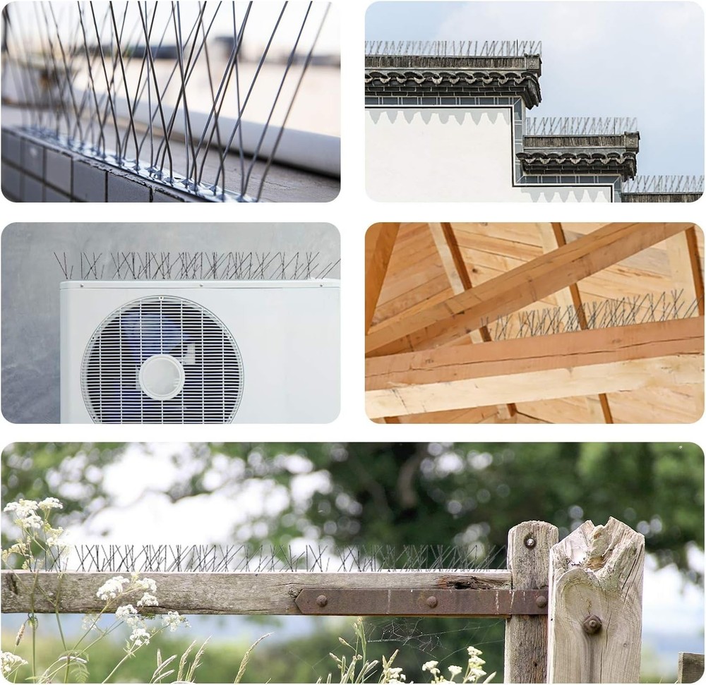 Stainless Steel Bird Spikes Kit 17ft - Durable & Humane**