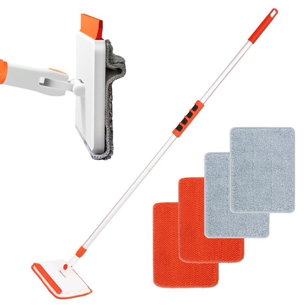 Wall & Baseboard Cleaner Mop Tool with 49'' Long Handle for Cleaning Window F...
