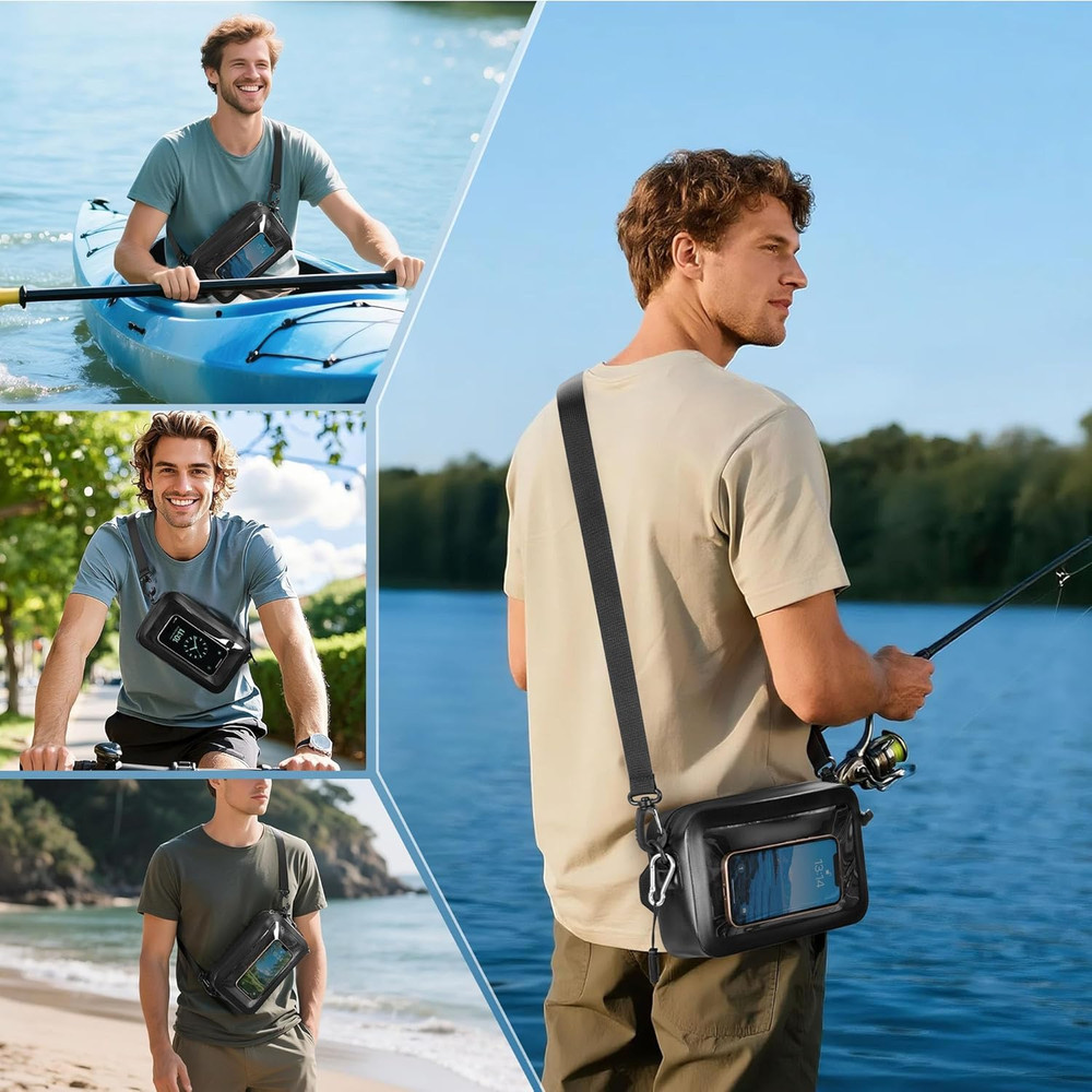 Waterproof Sling Bag Phone Touch Screen Feature Back Molle System Waterproof