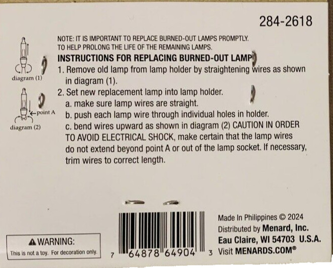 2.5 volt Multi Color Mini Replacement Christmas Light Bulbs 5 Bulbs 1 Flasher EF