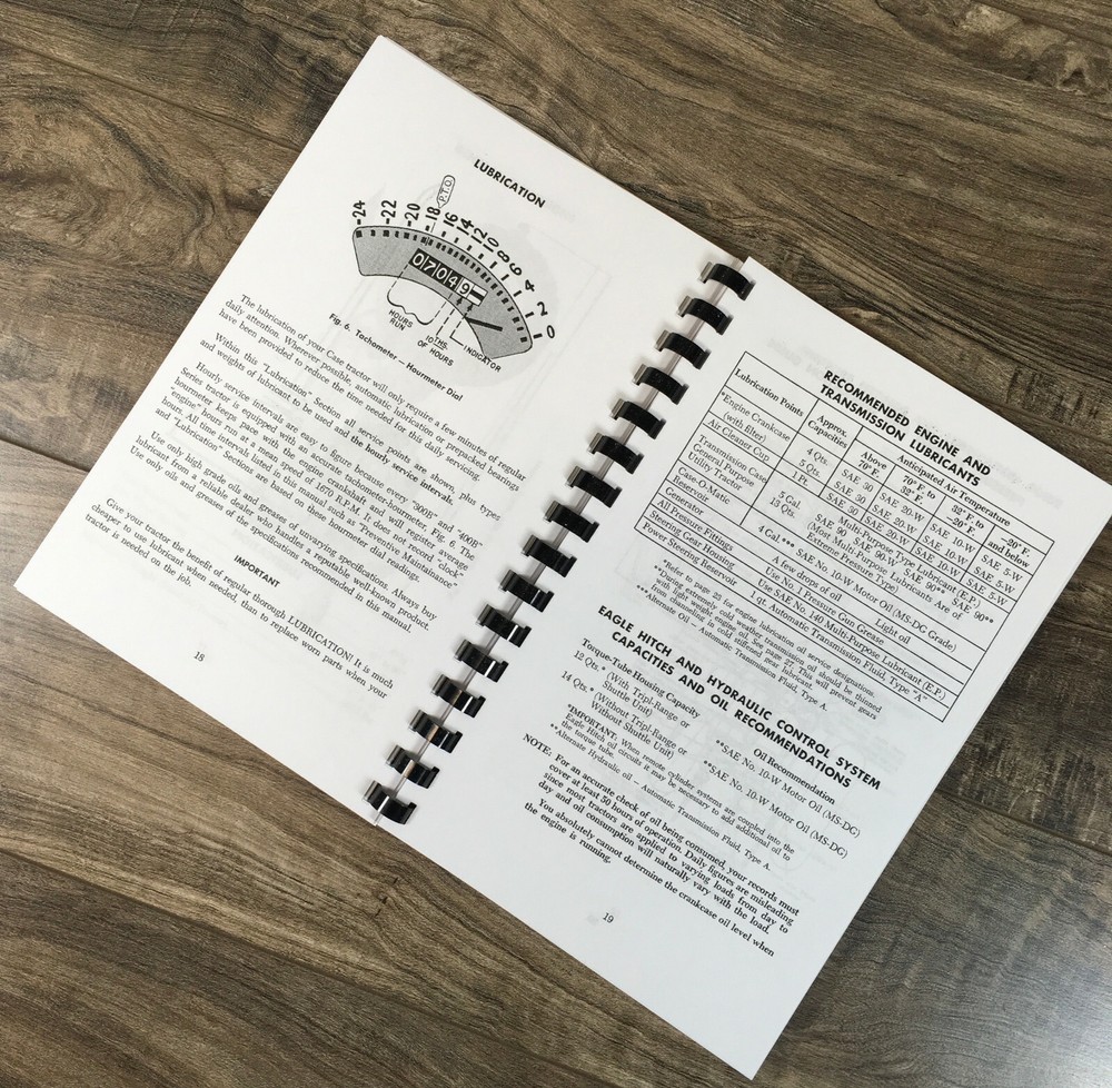 Case 411B Tractors Operators Manual Owners Book Maintenance Adjustments