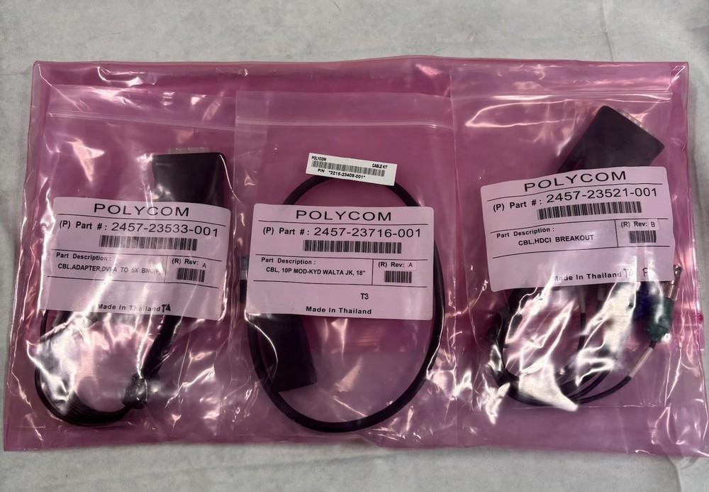 Polycom HDX Cable & Accessory Cord Bundle Kit – Open Box – Includes Cables, Docs