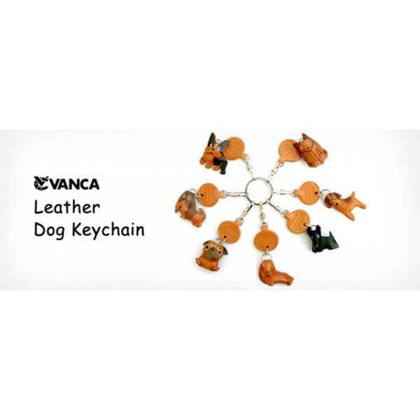 Goldendoodle Leather Dog Keychain