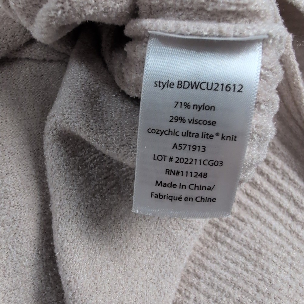 Barefoot Dreams CozyChic Ultra Lite V-Neck Pullover Sweater Beige Medium