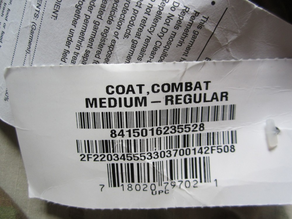 US Army Combat Coat Medium Regular NEW WITH TAGS