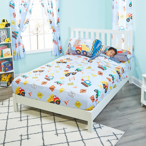 Everyday Kids Under Construction 3PC Twin Size Bed Sheet Set