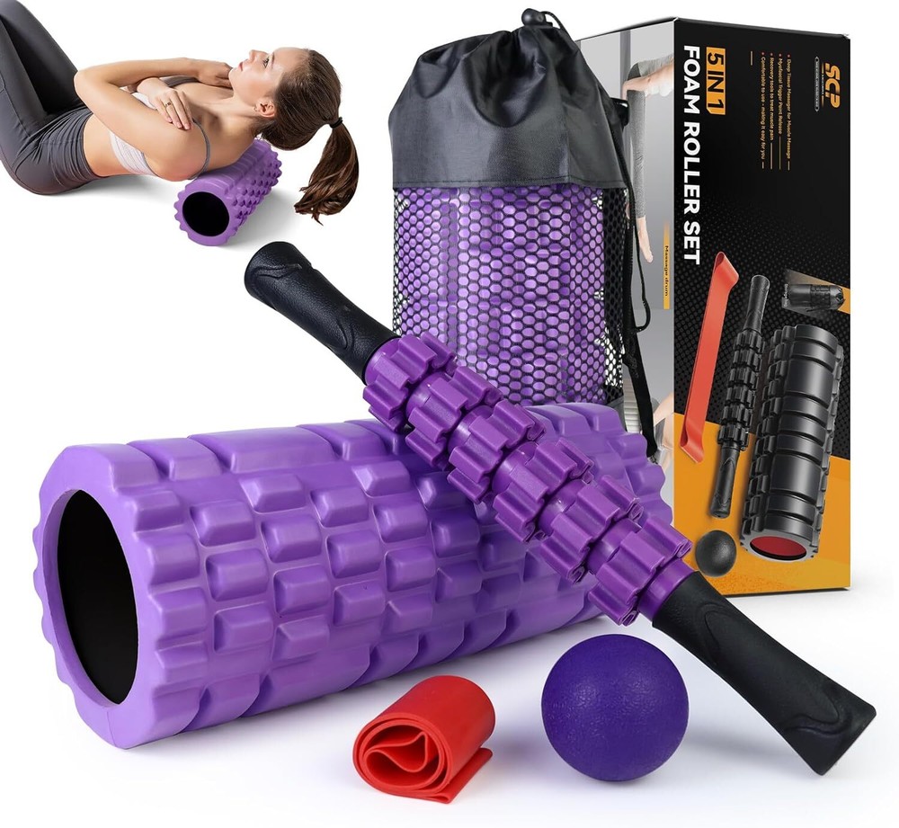 5-in-1 Foam Roller Set for Deep Tissue Muscle Massage, Triggering