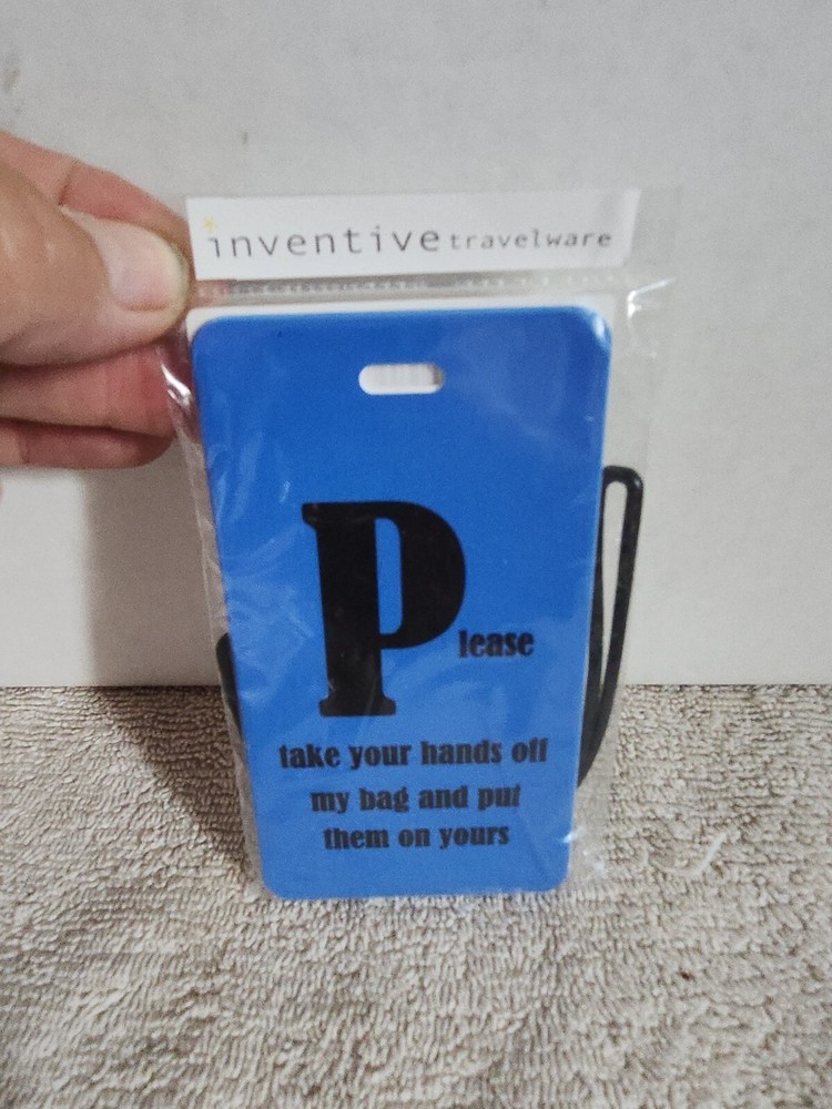 Inventive Travelware " Please...." Blue Luggage Tag