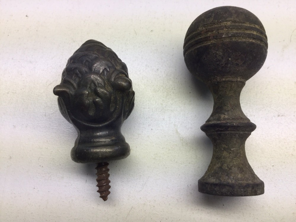 Two Vintage Metal Finials