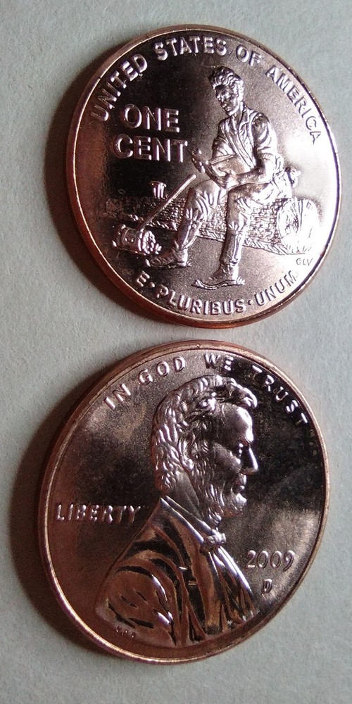 One BU Coin (Front & Back Shown) 2009d, One Lincoln RD Cent, The Formative Years