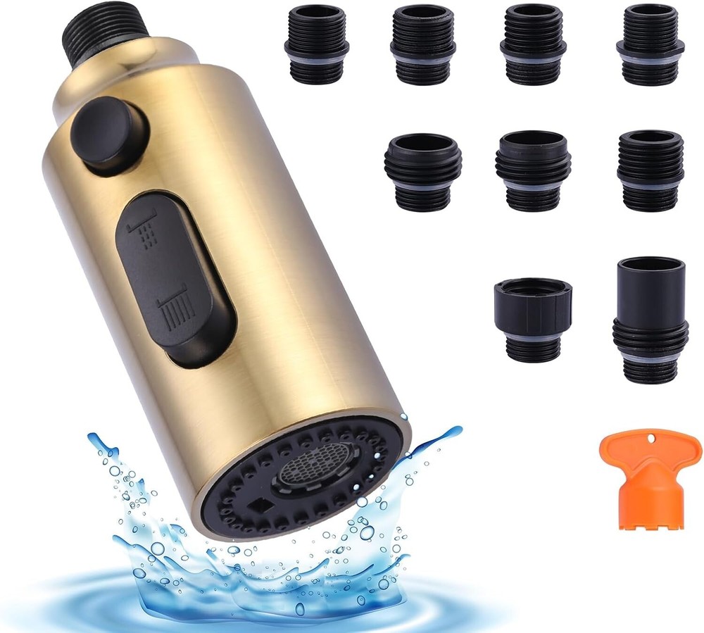 Pull Down Kitchen Faucet Sprayer Head Replacement with 9 Adapters