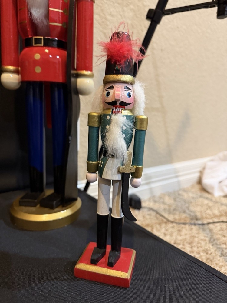 Lot Wood Nutcracker Christmas Decor Set Large Medium Small Holiday Display