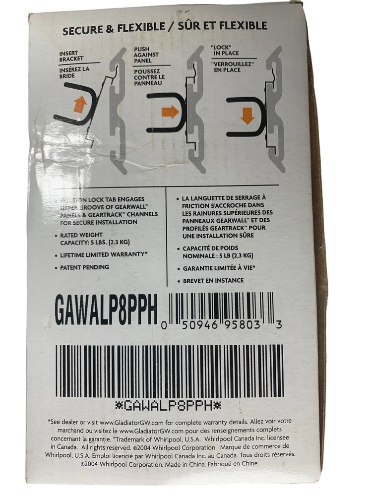 Gladiator GarageWorks Garage Loop Hooks 8 Pack Screwdriver Holder NEW